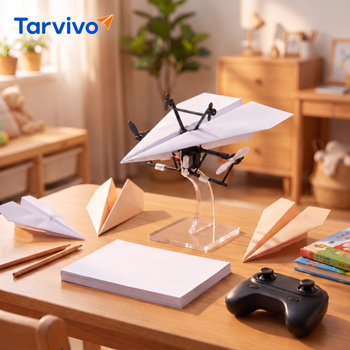 Tarvivo™  — Kit avion en papier télécommandé