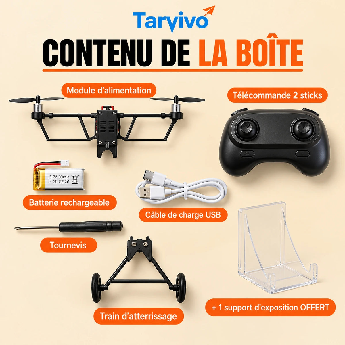 Tarvivo™  — Kit avion en papier télécommandé