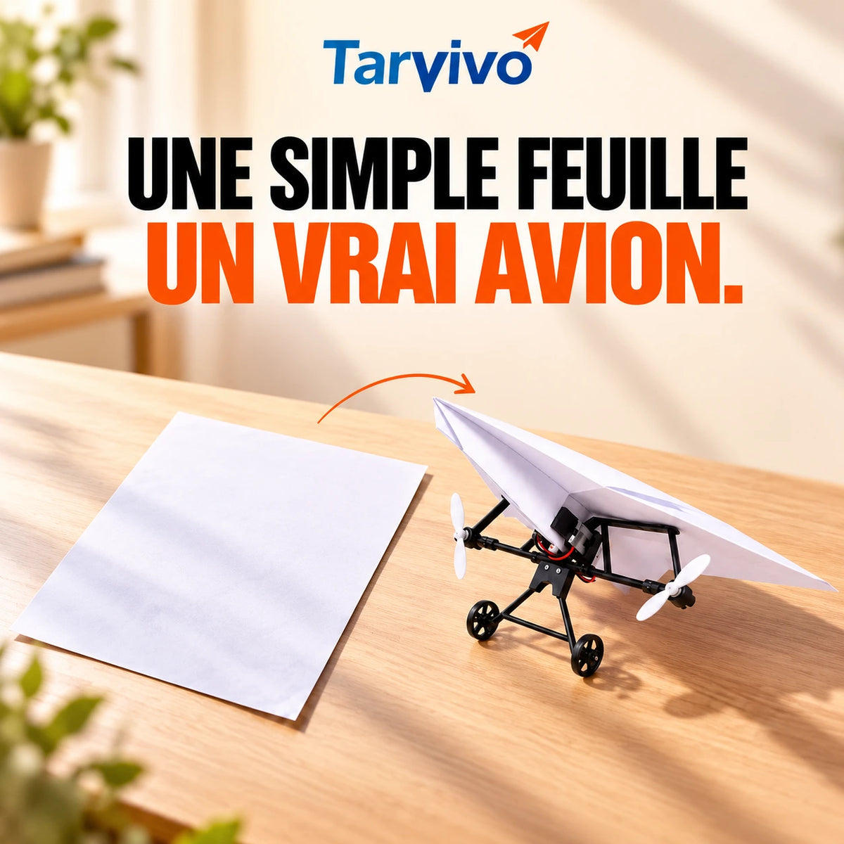 Tarvivo™  — Kit avion en papier télécommandé
